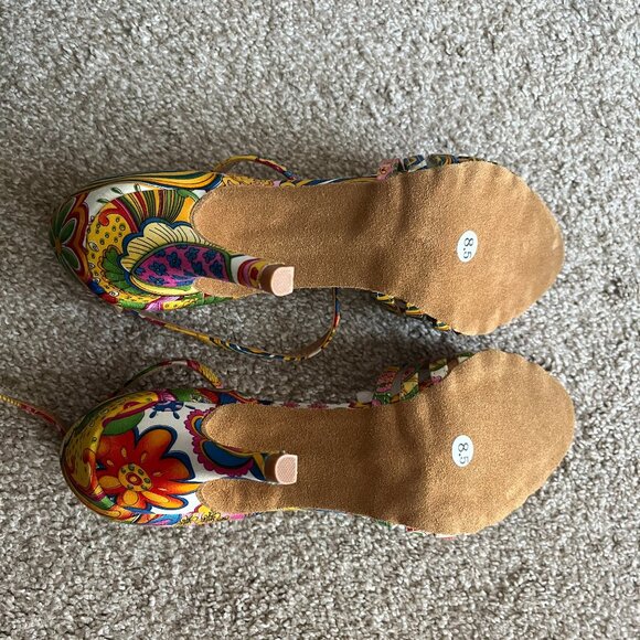 Colorful Strappy Dance Heels Women's U.S. Size 8.5 - Picture 6 of 6